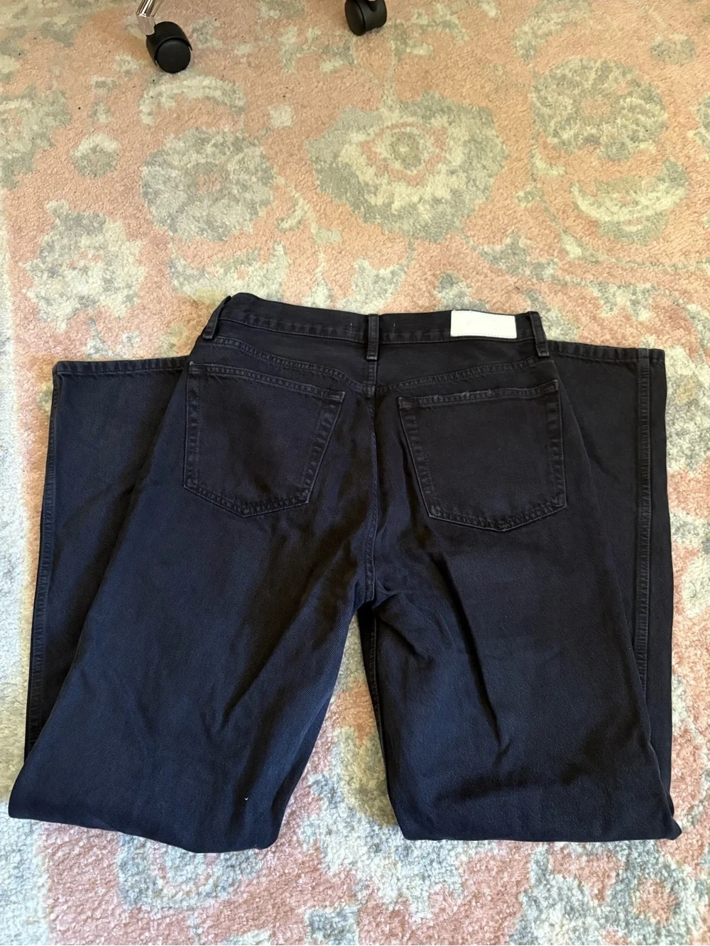 Re/Done High Rise Loose Jeans Washed Black with Rips - Picture 8 of 8